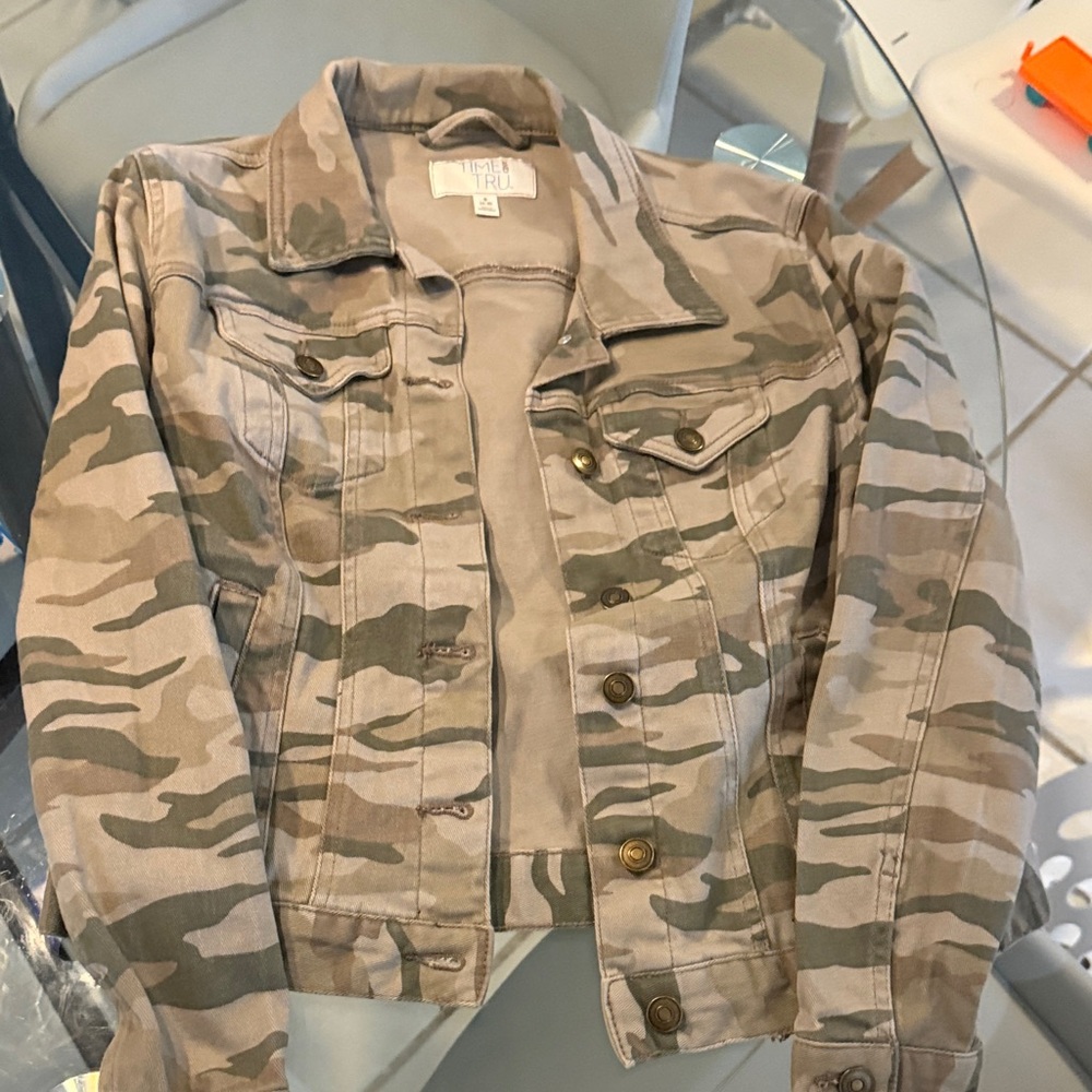 Time and Tru Camouflage Jean Jacket